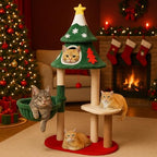 LUCKLIFE 48" Christmas Cat Tree with 2 Condos,Indoor Holiday Pet Tower by Unknown