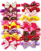 PET SHOW Cute Bow Ties Collar for Small Dogs Puppy Cats Adjustable Bowties Neckties Pet Grooming Accessories Assorted Randomly Pack of 50 (Girl Bow Ties) by PETSHOW