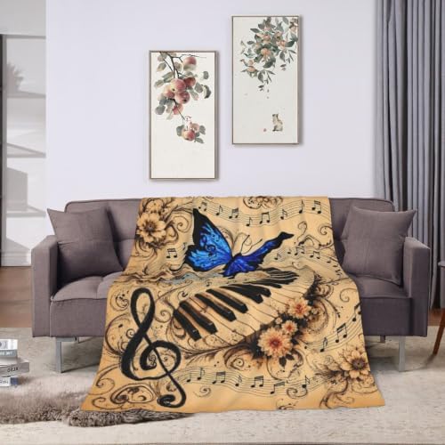 Piano Butterfly Blanket Music Lover Throw Stuff Gifts 50"x40" - Image 6