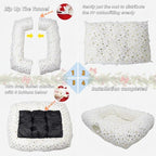 Extra Large Cat Tunnel Bed for Indoor Cats with Warm Mat, Cat Toys Cave Dount Tube for Xmas Decor White - Image 6