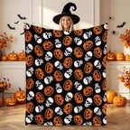 BEDELITE Pumpkin Skull Halloween Throw Blanket, Black, 50"x60" - Image 2