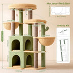 Globlazer Cactus Cat Tree Tower for Indoor Cats Large Adult, S63, Green - Image 6