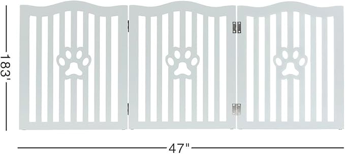 Pet Gate, Wooden Free Standing Dog Gate for Small Dogs and Cats. Great Folding Fence for Doorways, Halls, Stairs. Grey