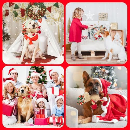 Christmas Squeaker Dog Toys Interactive Durable Dog Chew Toys Reindeer Plush Toy for Puppy Small Dogs Medium Dogs and Large Dogs Birthday - Image 6