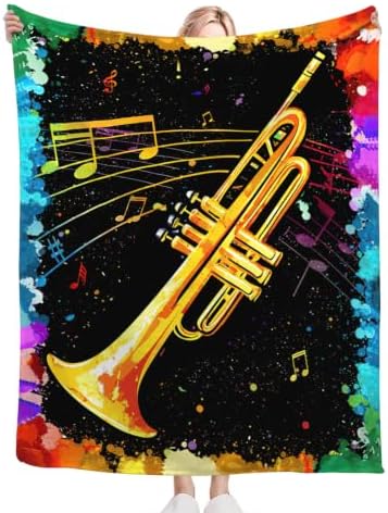 Trumpet Blanket Trumpet Throw Stuff Gifts for Music Lovers 80"x60" - Image 4