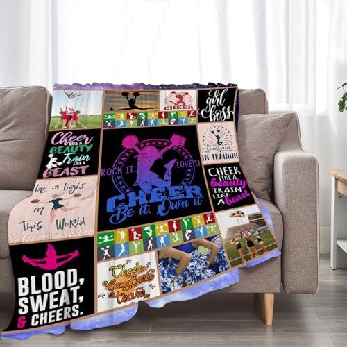 Cheerleader Blanket Cheerleader Throw Blanket Cheerleading Decor Stuff Cozy Flannel Fleece Soft Plush Fuzzy Warm Lightweight Bedding Gifts for Women Girls Kids 60"X50" - Image 3
