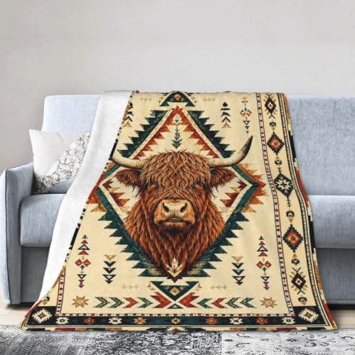 Highland Cow Blanket Western Highland Cow Throw Stuff Gifts 80"x60" - Image 2