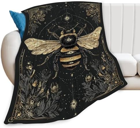 Bee Blanket Bumblebee Animal Throw Blankets Gifts for Girls Boys Kids Bee Lover Soft Cozy Fleece Plush for Couch Sofa Bed 80"x60" by Unknown
