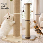 ZOMISIA 35'' Tall Cat Scratching Post for Indoor Cats Adults, Brown - Image 6