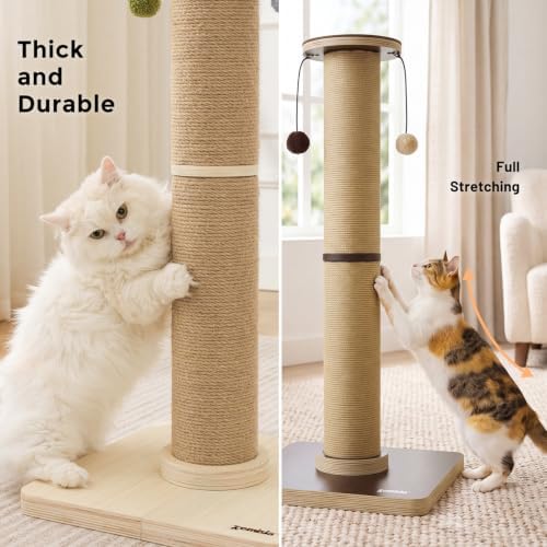 ZOMISIA 35'' Tall Cat Scratching Post for Indoor Cats Adults, Brown - Image 6