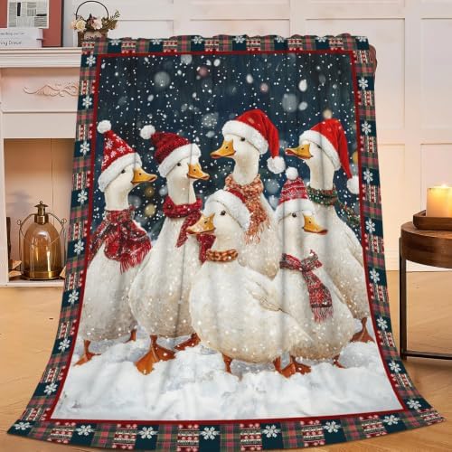 Christmas Duck Blanket Cute Duck Throw Stuff Gifts for Kids 60"x50" - Image 3