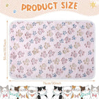 Tatuo 4 Pcs Fleece Dog Blanket for Puppy Cat, Beige, 30 x 20.5 in, Paw - Image 6
