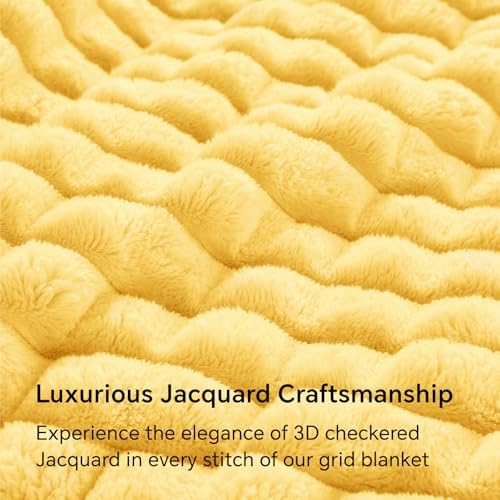BEDELITE Light Yellow Fleece Twin Blanket for Couch Dorm Room Decor, 60x80 - Image 4