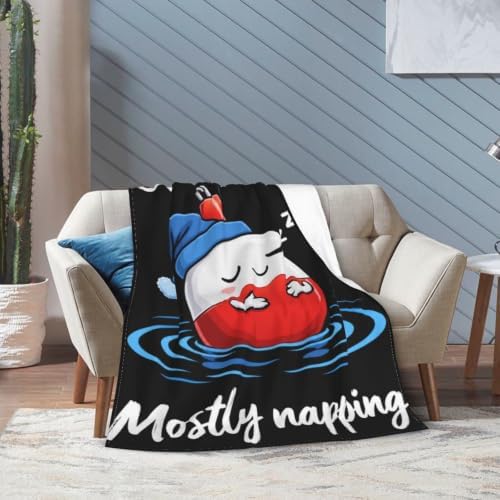 Sleepy Fishing Bobber Blanket Throw Gift for Girls Women 50"X40" - Image 2