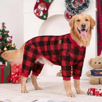 XPUDAC 4 Pack Dog Pajamas for Large Dogs Cats Plaid Doggie Clothes Puppy Onesies Christmas Pajamas Jumpsuits Pet Pjs Shirt Apparel 4X-Large, Red Green Beige Grey - Image 3