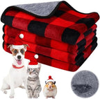 Reginary 4 Pcs Guinea Pig Fleece Cage Liners, Plaid, 24 x 16 Inch by Reginary