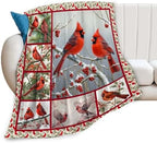 Cardinal Blanket Red Bird Throw Blanket Gifts for Women Men Boys Girls Kids Adults Super Soft Cozy Plush Fluffy Fuzzy Fleece Blanket Home Decor 50''X60'' - Image 7