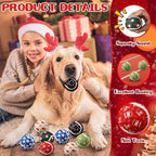 Civaner 6 Pcs Christmas Dog Toys Bulk, 2.5 Inch Squeaky Tennis Balls - Image 3