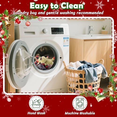 Christmas Elk Dog Toys, Puppy Squeaky Toys with Crinkle Paper, Interactive Plush Chew Toys, Cute Reindeer Funny Toys, for Small, Middle, Large Dogs - Image 4
