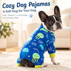 Dog Pajamas for Small Dogs, Soft Stretch Dog Onesie, Lightweight Puppy Pajamas, Blue Jellyfish Print Recovery Suit Small (5-10lb) - Image 4