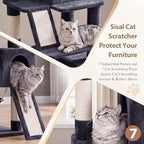 Gitelsnour Cat Tree, 71'' Tower for Large Cat with Scratching Post, GCT032G - Image 2