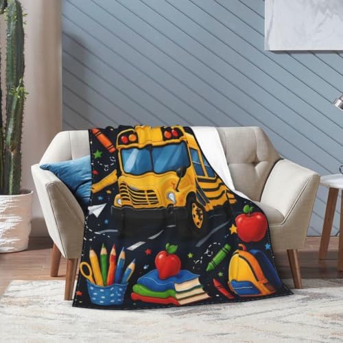 School Bus Blanket Back to School Throw Stuff Gifts 50"x40" - Image 5