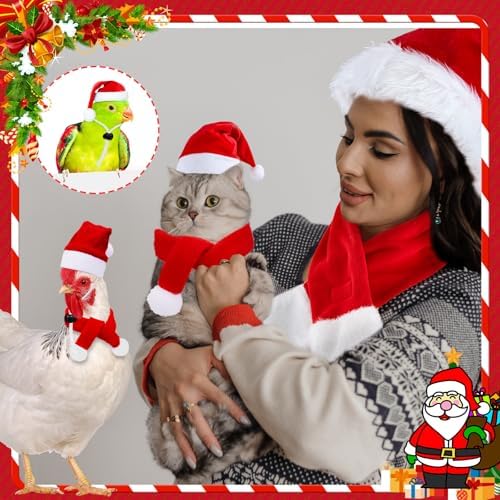 Weewooday 12 Pcs Mini Christmas Santa Hat Scarf Set,Mix Size, Classic Style - Image 3