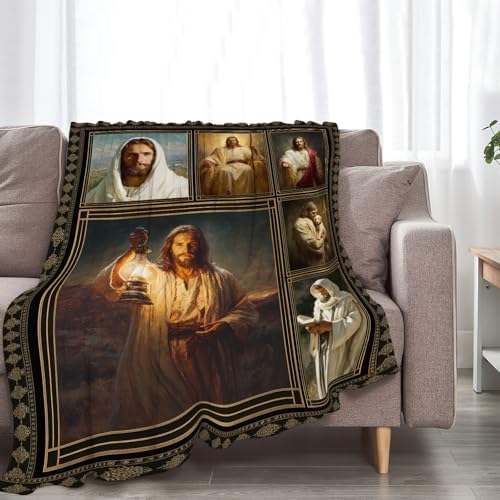 Christian Jesus Blanket Religious Catholic Jesus Throw Blankets Gifts for Girls Boys Kids Soft Cozy Fleece Plush for Couch Sofa Bed 60"x50" - Image 5