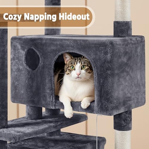 Yaheetech 62in Cat Tree with 2 Condos Sisal Scratching Post Sturdy Tower - Image 5
