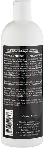 Chris Christensen Diamond Series Miracle Moisture Dog Shampoo, Groom Like a Professional, Pro-Vitamin Formula, Provides Maximum Moisture, Use on Both Dogs and Cats, Made in the USA, 16 oz