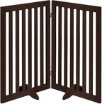 unipaws 36”H Free Standing Pet Gate for Dog Cat, 40”Wide Wooden Dog Gates | Foldable Pet Fence for Doorway, Stairs, Step, Expandable Doggy Barrier, Indoor Use