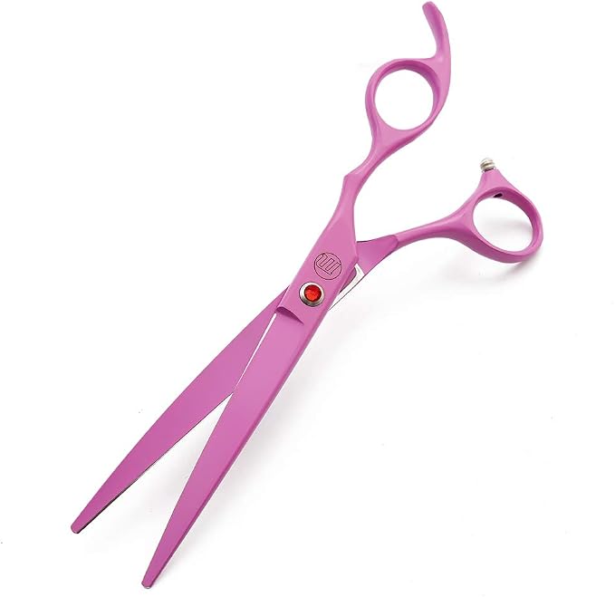 Moontay Professional 7" Dog Grooming Scissors Set 4PCS, Pink | Straight, Upward Curved, Downward Curved, Thinning/Blending Shears for Dog, Cat and Pets, JP Stainless Steel