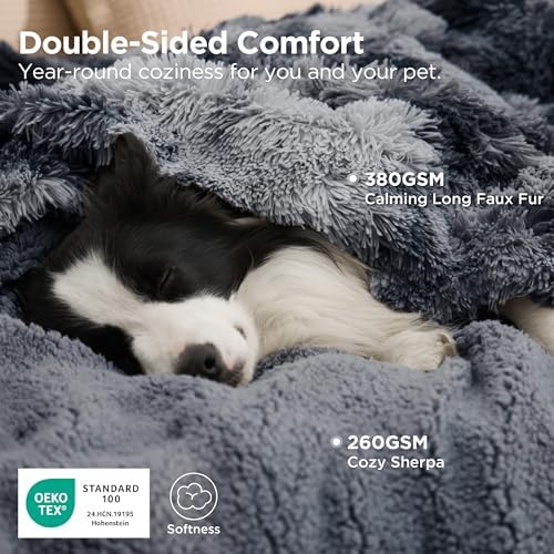 Bedsure Waterproof Dog Blanket for Small Dogs Cats Fluffy Faux Fur, 30x40" - Image 2