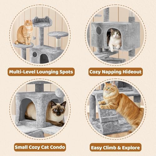 Yaheetech 62in Cat Tree Tower, Double Condo, Multi Platforms, Scratch Posts - Image 4