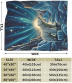 Polar Bear Blanket Aurora Arctic Night Throw Stuff Gifts 60"x50" - Image 3
