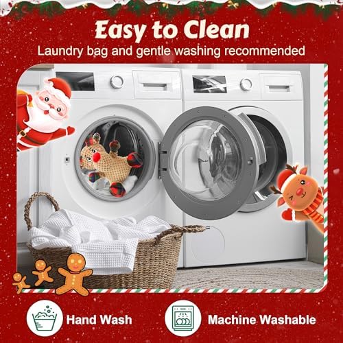 Newget Christmas Squeaky Dog Toys, Plush Dog Chew Toys with Crinkle Paper - Image 5