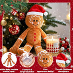 No Stuffing Squeaky Christmas Dog Toys with Crinkle Paper, 21”Cute Christmas Gingerbread Man Gift Dog Plush Toys Chew Toys,Durable Interactive Dog Toys for Large Medium Small Breed, - Image 2