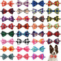 Plaid Dog Bow Ties Bulk for Large Dogs 30 Pack 5.1"*3.1" L by Bestwishforyou