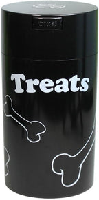 Pawvac 12 Ounce Vacuum Sealed Pet Food Storage Container, Black Treats