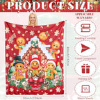 Breling Gingerbread Man Christmas Flannel Throw Blanket Warm 60"x50" - Image 2