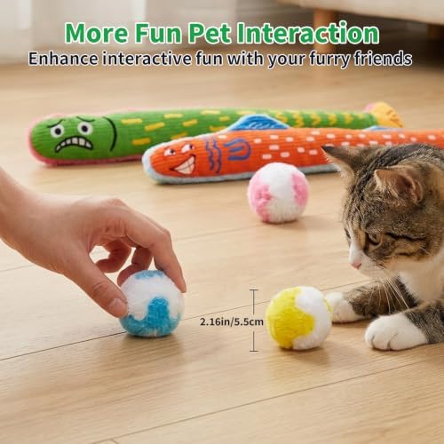 Kingtree Cat Kicker Toys 5-Pack, Catnip Toy Pillows & Plush Balls for Cats - Image 6