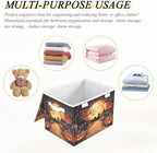 Bolaz Storage Bins with Lids and Handles,Halloween Night Pumpkin Skull Storage Box Storage Basket with Cover Collapsible Organizer Containers for Home Closet, Shelves - Image 7