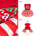 Fitwarm Candy Cane Cutie Dog Tiered Dress, Christmas Outfit for Small Dogs Girl, Funny Holiday Pet Clothes, Red, White, Green, Large - Image 6