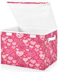 Bolaz Valentines Red Heart Flower Florals Storage Bins with Lids and Handles, Foldable Storage Box Storage Basket with Cover Collapsible Organizer Containers for Home Closet, Shelves by Unknown