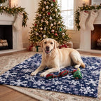 Horaldaily Christmas Navy Blue Snowflakes Flannel Pets Blanket 20x30 - Image 3