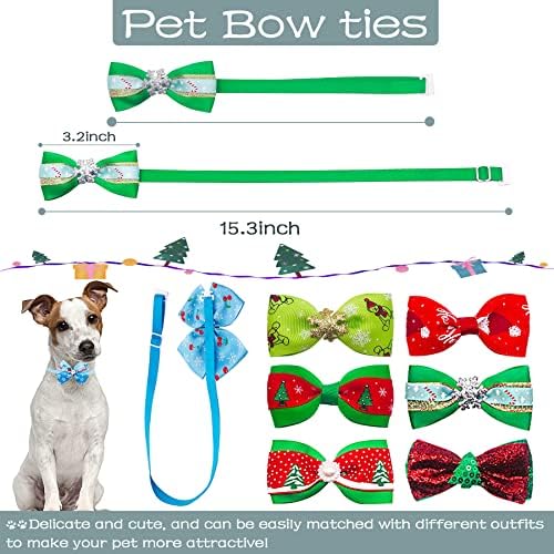 PET SHOW 100pcs/Pack Christmas Small Dog Hair Bows + Dog Bowties + Puppies Collar Flowers Attachment Grooming Set for Holiday Parties Costumes Accessores - Image 4
