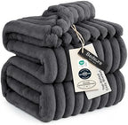 Bedsure Soft King Size Blankets for Bed Grey 108"x90" by BEDSURE