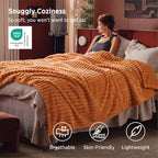 Bedsure Soft King Size Blankets for Bed Orange 108"x90" - Image 3