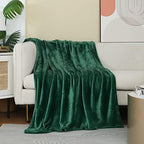 Forest Green Fleece Plush Throw Blanket 108"x90"for Couch Fuzzy Cozy - Image 2