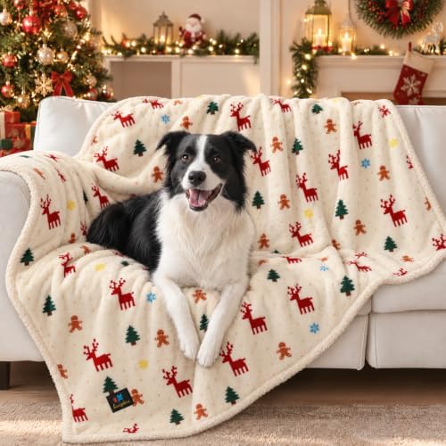 Luciphia Waterproof Dog Blanket, Reversible Sherpa Fleece for Couch Cover by luciphia